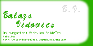 balazs vidovics business card